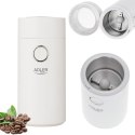 Adler | AD4446wg | Coffee grinder | 150 W | Coffee beans capacity 75 g | Lid safety switch | Number of cups pc(s) | White