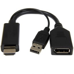 Cablexpert Video adapter | 19 pin HDMI Type A | 4 pin USB Type A (power only) | Male | 20 pin DisplayPort | Female | 0.1 m
