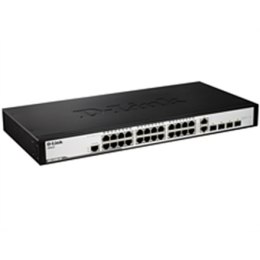D-LINK DGS-1210-28, Gigabit Smart Switch with 24 10/100/1000Base-T ports and 4 Gigabit MiniGBIC (SFP) ports, 802.3x Flow Control