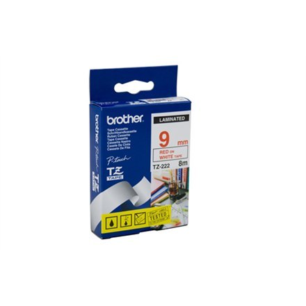 Brother | 222 | Laminated tape | Thermal | Red on white | Roll (0.9 cm x 8 m) Brother | 222 | Laminated tape | Thermal | Red on white | Roll (0.9 cm x 8 m)