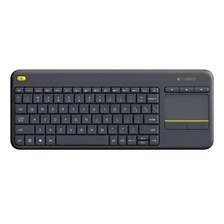 Logitech | K400 Plus | Klawiatura z gładzikiem | Bezprzewodowa | NL | Czarna | Port USB | 380 g Logitech | K400 Plus | Klawiatura z gładzikiem | Bezprzewodowa | NL | Czarna | Port USB | 380 g