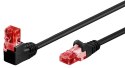 Goobay 51517 CAT 6 patchcable 1x 90°angled, U/UTP, black, 3m