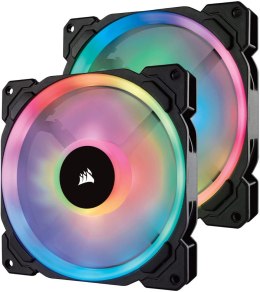 Corsair | Dual Light Loop RGB LED PWM Fan, 2 Fan Pack with Lighting Node PRO | LL140 RGB | Case fan