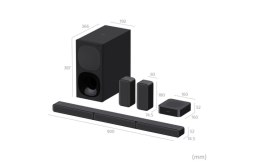 Sony | HT-S40R 5.1ch Home Cinema Soundbar with Wireless Rear Speakers | USB port | Bluetooth | Black | No | Wi-Fi | Wireless con