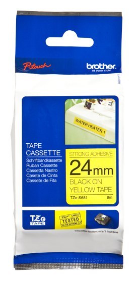 Brother | S651 | Laminated tape | Thermal | Black on yellow | Roll (2.4 cm x 8 m) Brother | S651 | Laminated tape | Thermal | Black on yellow | Roll (2.4 cm x 8 m)