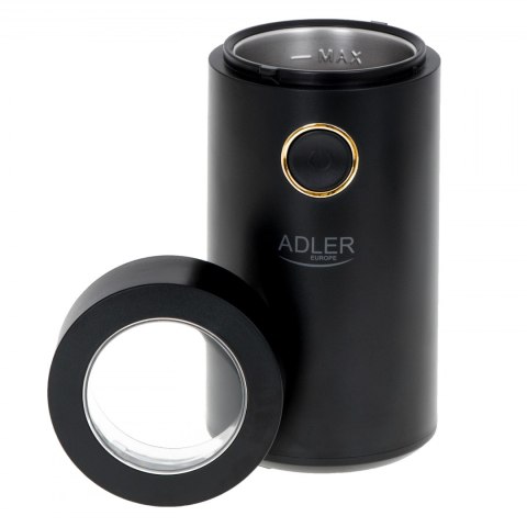 Adler | AD 4446bg | Młynek do kawy | 150 W | Pojemność ziaren kawy 75 g | Liczba filiżanek szt. | Czarny Adler | AD 4446bg | Młynek do kawy | 150 W | Pojemność ziaren kawy 75 g | Liczba filiżanek szt. | Czarny