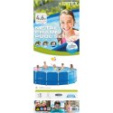 Intex | Metal Frame Pool Set with Filter Pump, Safety Ladder, Ground Cloth, Cover | Blue