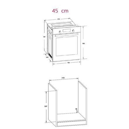 Simfer | 4207BERSP | Piekarnik | 47 L | Wielofunkcyjny | Ręczny | Wysuwane pokrętła | Wysokość 59,5 cm | Szerokość 45 cm | Czarn Simfer | 4207BERSP | Piekarnik | 47 L | Wielofunkcyjny | Ręczny | Wysuwane pokrętła | Wysokość 59,5 cm | Szerokość 45 cm | Czarn