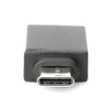 Male | 24 pin USB-C | Female | 9 pin USB Type A | Black