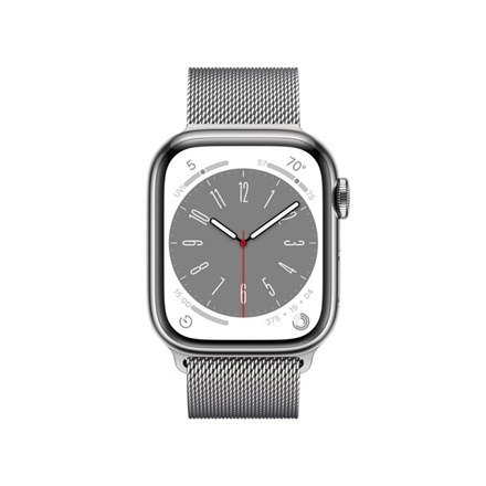 Apple Watch | Series 8 (GPS + Cellular) | Smart watch | Stainless steel | 41 mm | Silver | Apple Pay | 4G | Water-resistant | Du