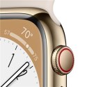 Apple Watch | Series 8 (GPS + Cellular) | Smart watch | Stainless steel | 45 mm | Gold | Cream | Apple Pay | 4G | Water-resistan