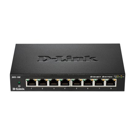 D-Link | Switch | DGS-108/E | Unmanaged | Desktop | 10/100 Mbps (RJ-45) ports quantity | 1 Gbps (RJ-45) ports quantity 8 | SFP p