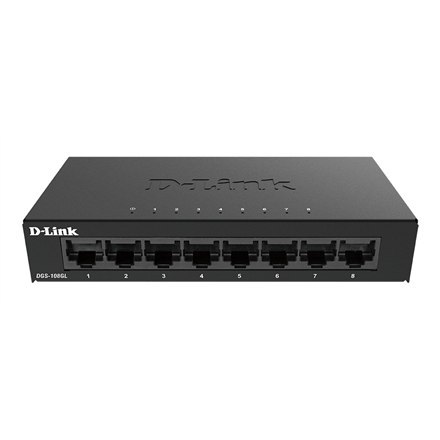 D-Link | Switch | DGS-108GL/E | Unmanaged | Desktop | 10/100 Mbps (RJ-45) ports quantity | 1 Gbps (RJ-45) ports quantity 8 | SFP