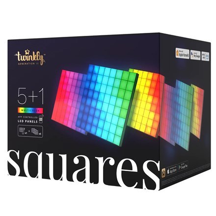Twinkly Squares Smart LED Panels Starter Kit (6 paneli) Twinkly | Squares Smart LED Panels Starter Kit (6 paneli) | RGB - 16M+ k Twinkly Squares Smart LED Panels Starter Kit (6 paneli) Twinkly | Squares Smart LED Panels Starter Kit (6 paneli) | RGB - 16M+ k