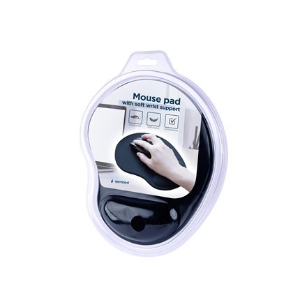 Gembird MP-ERGO-01 Mouse pad with soft wrist support, black Gembird Gembird MP-ERGO-01 Mouse pad with soft wrist support, black Gembird