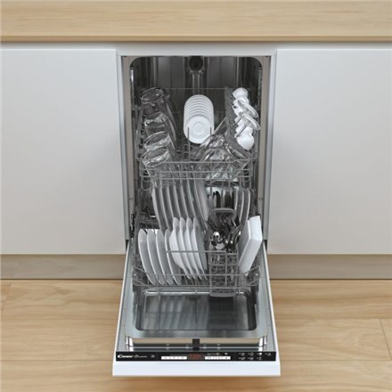 Candy Brava | Built-in | Dishwasher Fully integrated | CDIH 2D949 | Width 44.8 cm | Height 81.6 cm | Class E | Eco Programme Rat Candy Brava | Built-in | Dishwasher Fully integrated | CDIH 2D949 | Width 44.8 cm | Height 81.6 cm | Class E | Eco Programme Rat