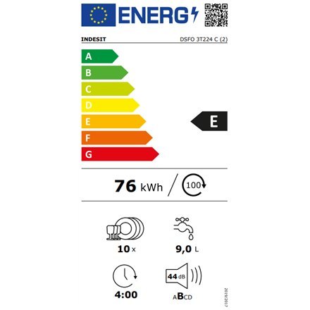 Indesit | Freestanding (can be integrated) | Dishwasher DSFO 3T224 C | Width 45 cm | Height 85 cm | Class A++ | White Indesit | Freestanding (can be integrated) | Dishwasher DSFO 3T224 C | Width 45 cm | Height 85 cm | Class A++ | White