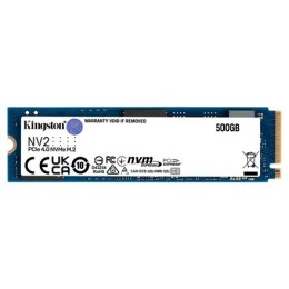 Kingston | SSD | NV2 | 500 GB | Format SSD M.2 2280 | Interfejs SSD PCIe 4.0 x4 NVMe | Prędkość odczytu 3500 MB/s | Prędkość zap