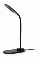 Lampa biurkowa Gembird z bezprzewodową ładowarką, kolor czarny, zimna, ciepła, naturalna temperatura 2893-7072 K, do telefonu lu Lampa biurkowa Gembird z bezprzewodową ładowarką, kolor czarny, zimna, ciepła, naturalna temperatura 2893-7072 K, do telefonu lu