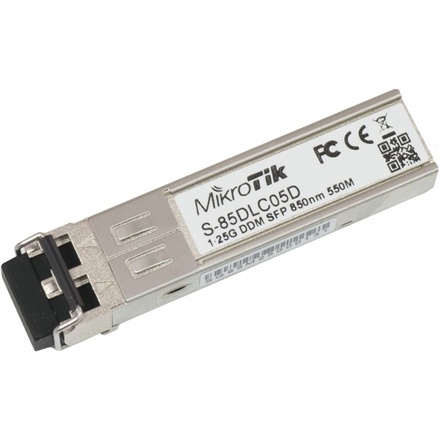 MikroTik | Moduł nadawczo-odbiorczy SFP (mini-GBIC) - SFP (mini-GBIC) / LC multi-mode | S-85DLC05D | 1,25 Gbps | Maksymalna odle