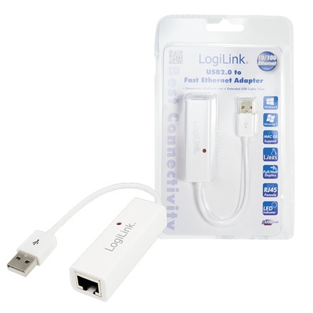Logilink | Adapter USB 2.0 do Fast Ethernet RJ45 | Adapter sieciowy | Fast Ethernet | USB 2.0 Logilink | Adapter USB 2.0 do Fast Ethernet RJ45 | Adapter sieciowy | Fast Ethernet | USB 2.0
