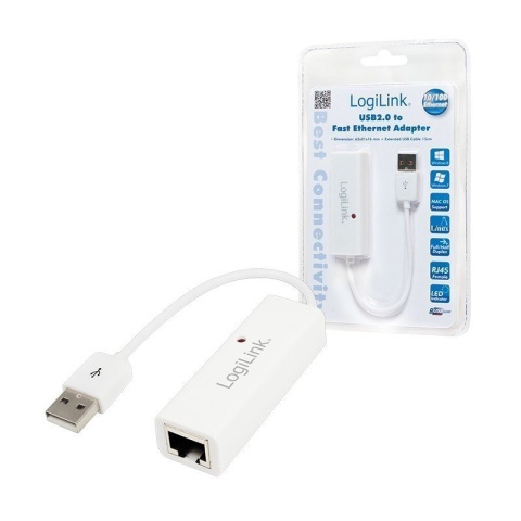 Logilink | Adapter USB 2.0 do Fast Ethernet RJ45 | Adapter sieciowy | Fast Ethernet | USB 2.0 Logilink | Adapter USB 2.0 do Fast Ethernet RJ45 | Adapter sieciowy | Fast Ethernet | USB 2.0