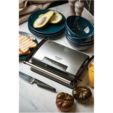 Adler | Grill elektryczny | AD 3052 | Stołowy | 1200 W | Stal nierdzewna Adler | Grill elektryczny | AD 3052 | Stołowy | 1200 W | Stal nierdzewna