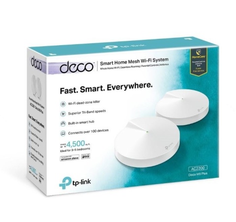 TP-LINK | Domowy system Wi-Fi Mesh | Deco M9 Plus (2-pak) | 802.11ac | 400+867+867 Mbit/s | 10/100/1000 Mbit/s | Porty Ethernet TP-LINK | Domowy system Wi-Fi Mesh | Deco M9 Plus (2-pak) | 802.11ac | 400+867+867 Mbit/s | 10/100/1000 Mbit/s | Porty Ethernet