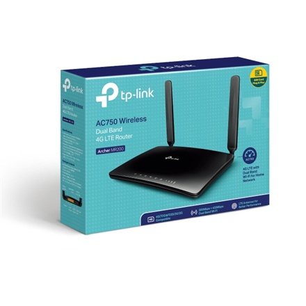 TP-Link Archer MR200 - router bezprzewodowy - WWAN - Wi-Fi 5 - desktop | 3-portowy switch | 2,4 GHz / 5 GHz TP-Link Archer MR200 - router bezprzewodowy - WWAN - Wi-Fi 5 - desktop | 3-portowy switch | 2,4 GHz / 5 GHz
