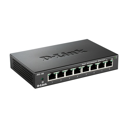 Przełącznik sieciowy D-Link DES-108/E | Bezobsługowy | Biurkowy | 8 portów 10/100 Mbps (RJ-45) | 1 port 1 Gbps (RJ-45) | Ilość p Przełącznik sieciowy D-Link DES-108/E | Bezobsługowy | Biurkowy | 8 portów 10/100 Mbps (RJ-45) | 1 port 1 Gbps (RJ-45) | Ilość p