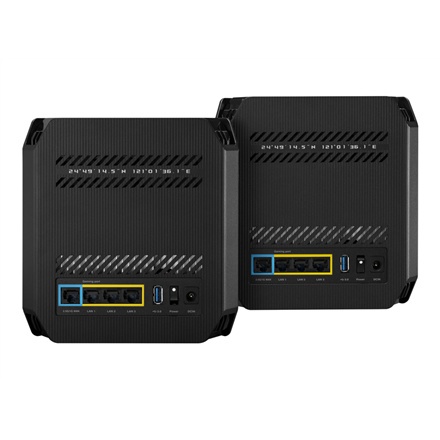 Asus | System Mesh Gaming Gigabit Tri-band Wifi 6 802.11ax | GT6 ROG Rapture (2-Pack) | 802.11ax | 574+4804+4804 Mbit/s | 10/100 Asus | System Mesh Gaming Gigabit Tri-band Wifi 6 802.11ax | GT6 ROG Rapture (2-Pack) | 802.11ax | 574+4804+4804 Mbit/s | 10/100
