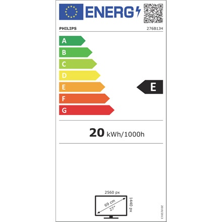 Philips B Line | 276B1JH | 27 cali | IPS | QHD 2560 x 1440 przy 75 Hz | 300 cd/m² | HDMI, DisplayPort, USB-C | 100 W | Wysokość, Philips B Line | 276B1JH | 27 cali | IPS | QHD 2560 x 1440 przy 75 Hz | 300 cd/m² | HDMI, DisplayPort, USB-C | 100 W | Wysokość,