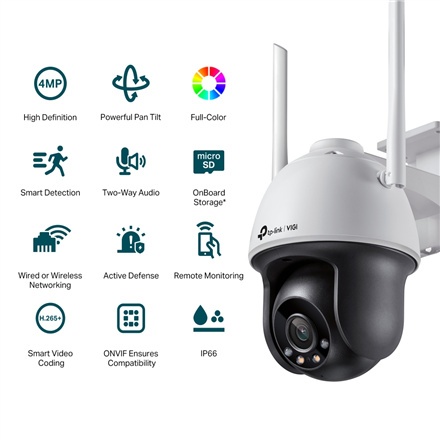 TP-LINK | VIGI 4MP Zewnętrzna, kolorowa, obrotowa kamera sieciowa Wi-Fi | VIGI C540-W | miesiąc/miesiące | kopułkowa | 4 MP | 4 TP-LINK | VIGI 4MP Zewnętrzna, kolorowa, obrotowa kamera sieciowa Wi-Fi | VIGI C540-W | miesiąc/miesiące | kopułkowa | 4 MP | 4