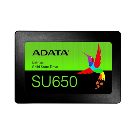 ADATA | Ultimate SU650 | 1000 GB | Format SSD 2,5" | Interfejs SSD SATA 6 Gb/s | Prędkość odczytu 520 MB/s | Prędkość zapisu 450 ADATA | Ultimate SU650 | 1000 GB | Format SSD 2,5" | Interfejs SSD SATA 6 Gb/s | Prędkość odczytu 520 MB/s | Prędkość zapisu 450