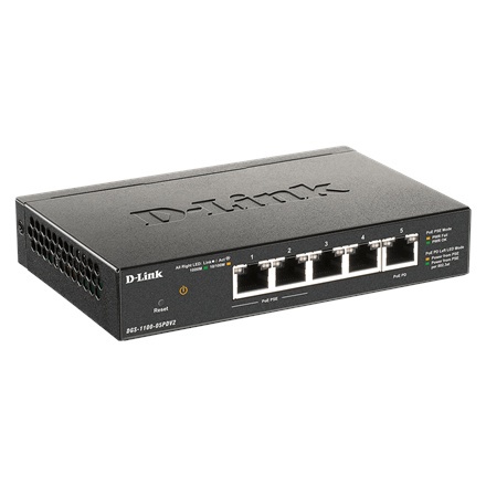 D-Link | 5-Port Gigabit PoE Smart Managed Switch and PoE Extender | DGS-1100-05PDV2 | Web managed | Desktop | 1 Gbps (RJ-45) por D-Link | 5-Port Gigabit PoE Smart Managed Switch and PoE Extender | DGS-1100-05PDV2 | Web managed | Desktop | 1 Gbps (RJ-45) por