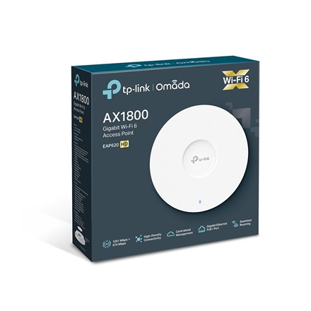 TP-LINK | TP-Link EAP620 AX1800 Sufitowy punkt dostępowy WiFi 6 | EAP620 | 802.11ax | 1201+574 Mbit/s | 10/100/1000 Mbit/s | Por TP-LINK | TP-Link EAP620 AX1800 Sufitowy punkt dostępowy WiFi 6 | EAP620 | 802.11ax | 1201+574 Mbit/s | 10/100/1000 Mbit/s | Por