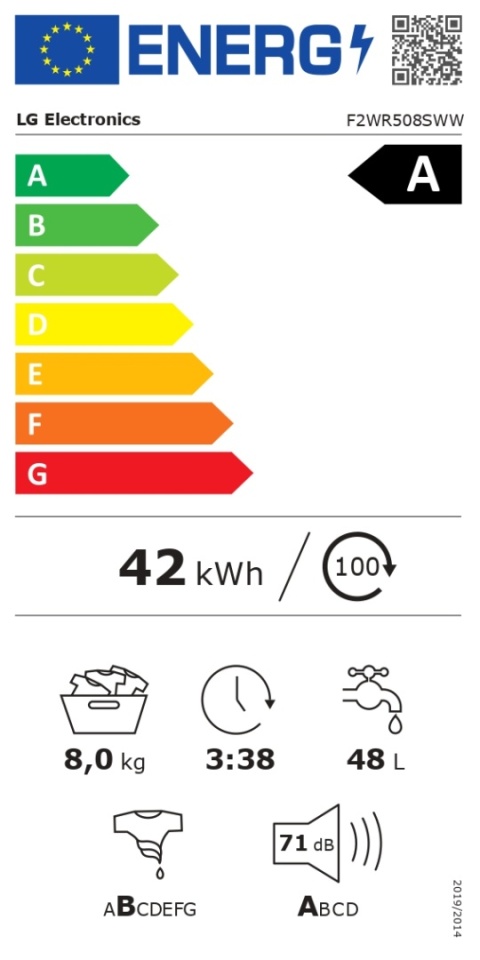 Pralka LG F2WR508SWW Klasy energooszczędności A-10% Optymalna Wymiary 8 kg 1200 obrotów/min 47,5 cm Głębokość 60 cm Szerokość Wy Pralka LG F2WR508SWW Klasy energooszczędności A-10% Optymalna Wymiary 8 kg 1200 obrotów/min 47,5 cm Głębokość 60 cm Szerokość Wy