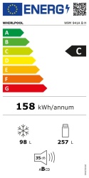 Whirlpool Refrigerator | W9M 941A B H | Energy efficiency class C | Free standing | Combi | Height 201.3 cm | No Frost system | 