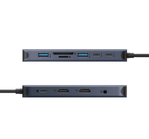 Hyper HyperDrive EcoSmart Gen.2 Dual HDMI USB-C 11-in-1 Hub w 140 W PD3.1 Pass-Thru - For MST enabled devices Hyper HyperDrive EcoSmart Gen.2 Dual HDMI USB-C 11-in-1 Hub w 140 W PD3.1 Pass-Thru - For MST enabled devices