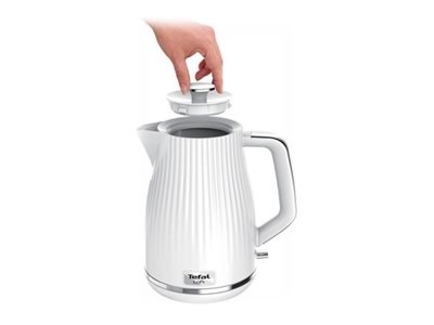 Czajnik elektryczny TEFAL KO250130 o mocy 2400 W i pojemności 1.7 L - plastikowy, biały kociołek z obrotową podstawą 360°. Czajnik elektryczny TEFAL KO250130 o mocy 2400 W i pojemności 1.7 L - plastikowy, biały kociołek z obrotową podstawą 360°.