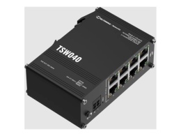 Teltonika TSW040 Unmanaged 8-port PoE+Industrial Switch, 2-pin industrial DC power socket, 7 - 57 VDC, PoE-out 44-57 VDC, DIN ra
