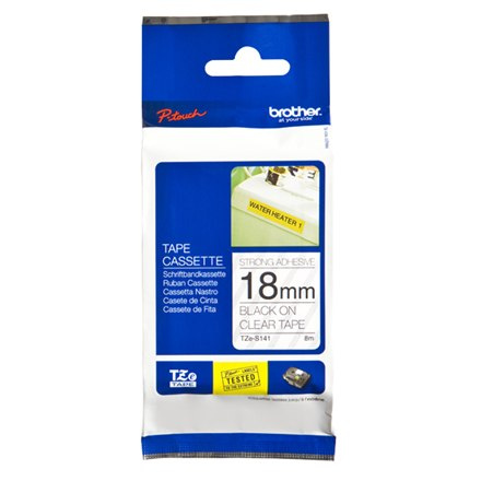 Brother | S141 | Laminated tape | Thermal | Black on clear | Roll (1.8 cm x 8 m) Brother | S141 | Laminated tape | Thermal | Black on clear | Roll (1.8 cm x 8 m)