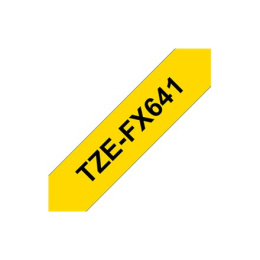 Brother TZ-FX641 Flexible ID Laminated Tape Black on Yellow, TZe, 8 m, 1.8 cm