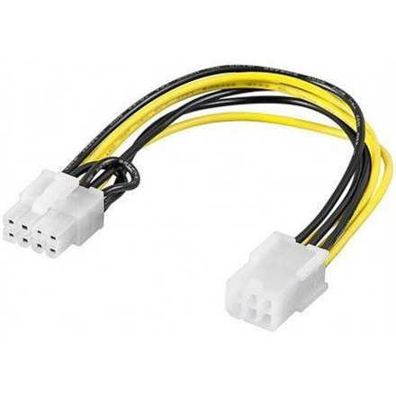 Kabel zasilający Goobay | Męski 6-pin PCI Express do żeńskiego 8-pin PCI Express | 19,5 cm | Gwarancja 24 miesiące