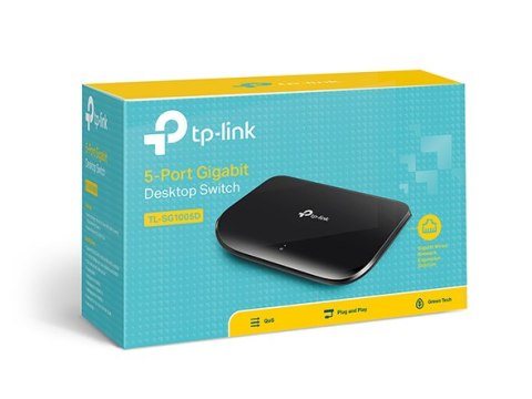 TP-LINK | Switch | TL-SG1005D | Niezarządzalny | Desktop | 1 Gb/s (RJ-45) ilość portów 5 | Typ zasilania Zewnętrzny | 36 miesięc TP-LINK | Switch | TL-SG1005D | Niezarządzalny | Desktop | 1 Gb/s (RJ-45) ilość portów 5 | Typ zasilania Zewnętrzny | 36 miesięc
